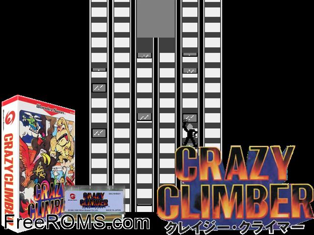 Crazy Climber (J) [M][!] Wonderswan game showing 3D box cover and gameplay screenshot